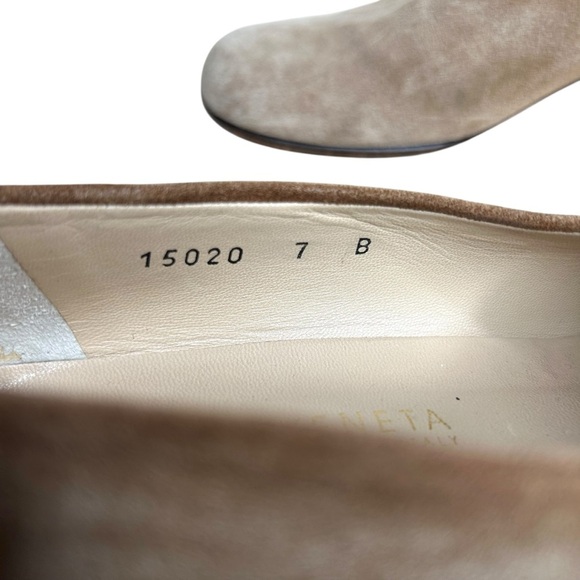 Bottega Veneta Suede Flats 7 B Tan Round Toe Preppy Minimlaist Loafers - Picture 9 of 11